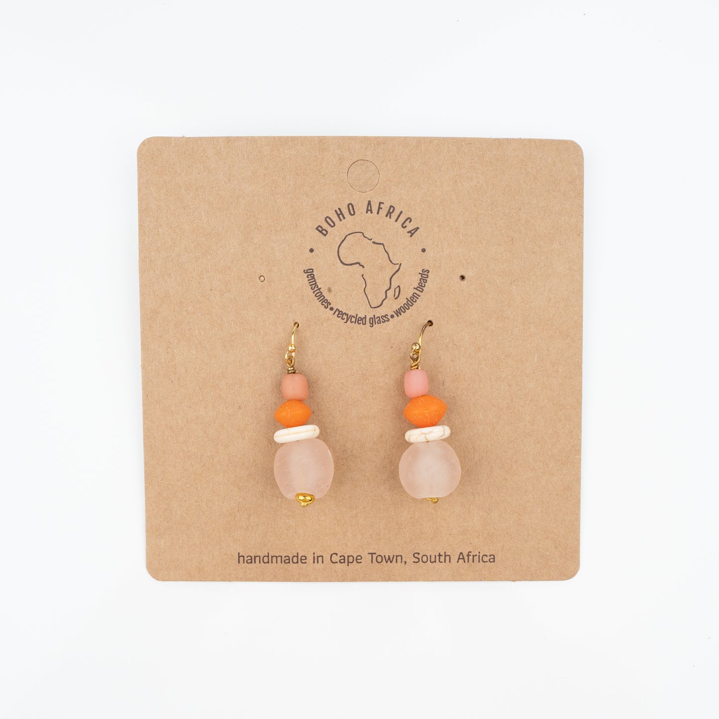 BOHO NATURAL STRAIGHT ORANGE EARRING