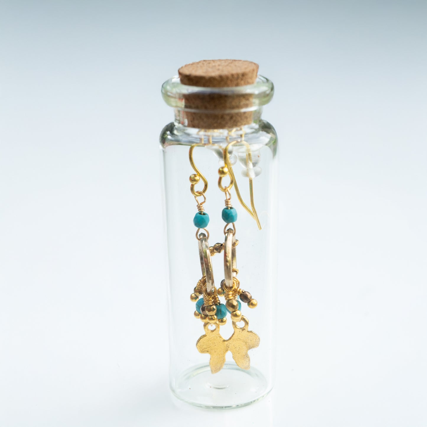 BOTTLED TURQUOISE HEMATITE AFRICA CLUSTER - GOLD