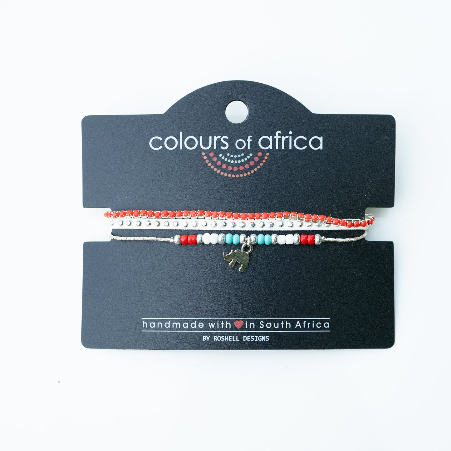 COLOURS OF AFRICA CHAIN BRACELET - CORAL