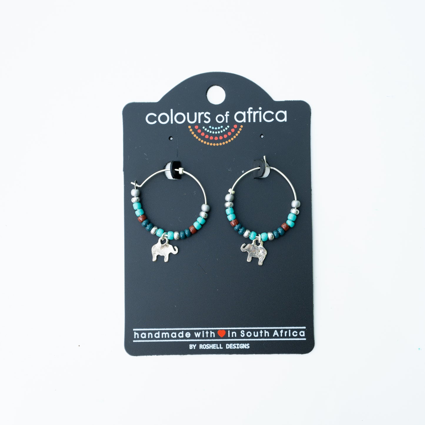 COLOURS OF AFRICA HOOP EARRING - TURQUOISE