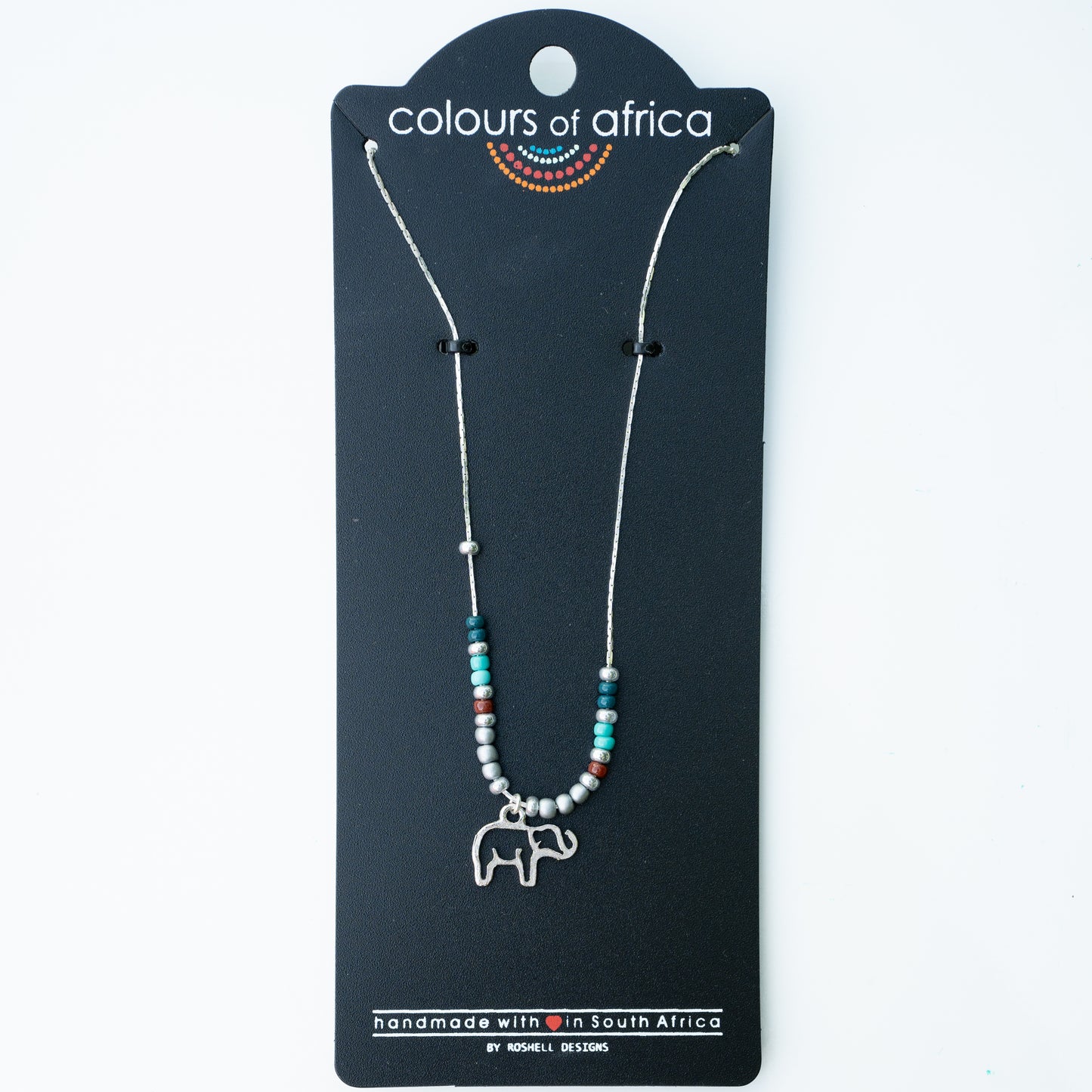 COLOURS OF AFRICA CHAIN NECKLACE SILVER - TURQUOISE