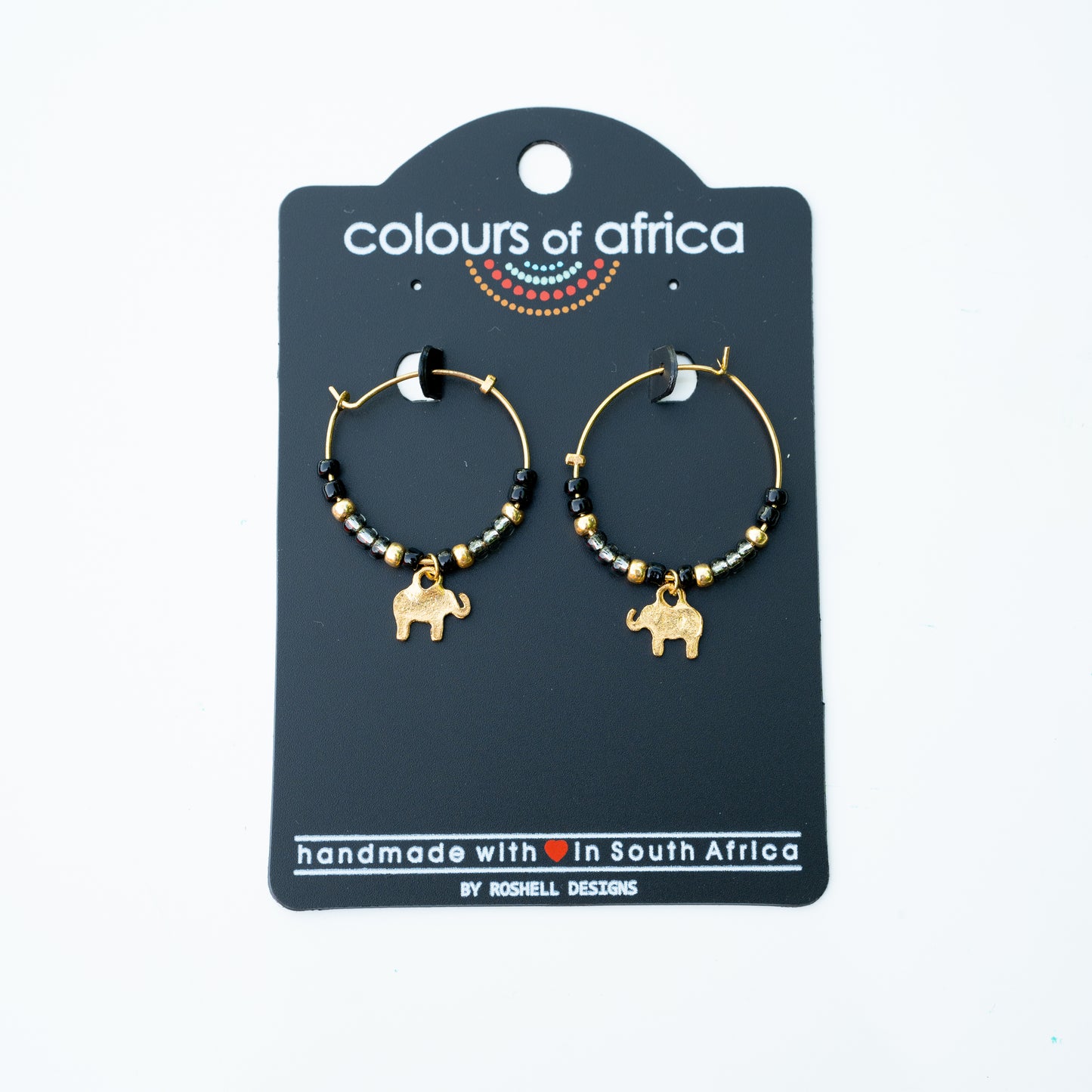 COLOURS OF AFRICA HOOP EARRING - BLACK