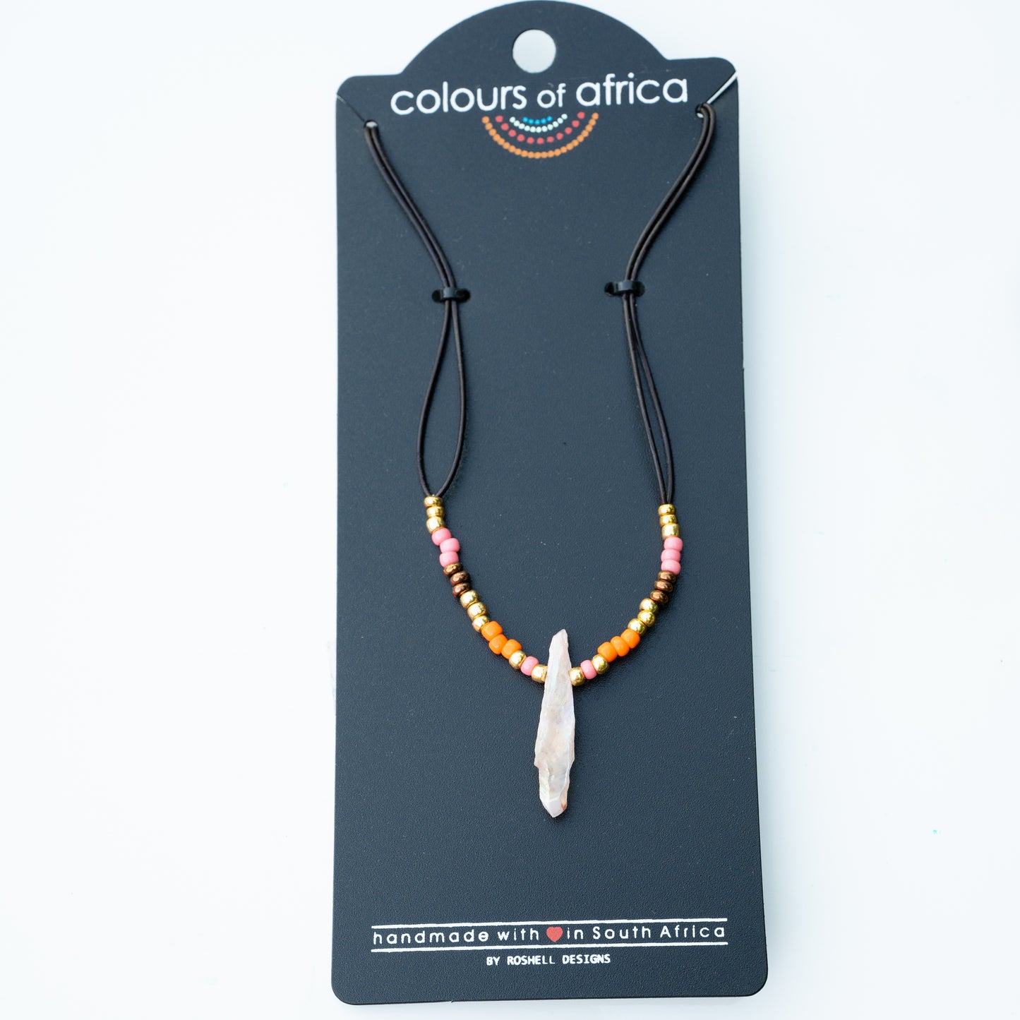 COLOURS OF AFRICA DROP NECKLACE - ORANGE