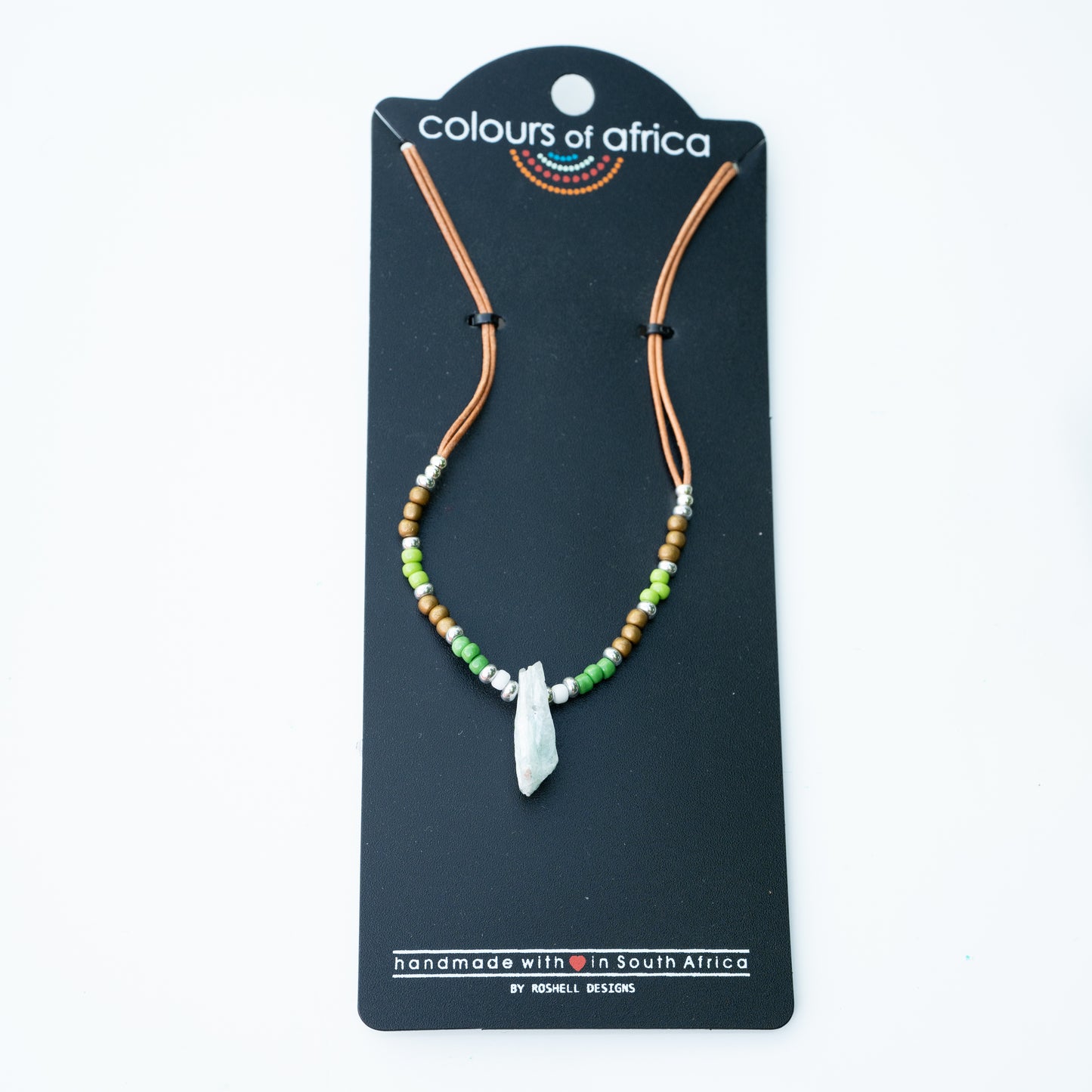 COLOURS OF AFRICA DROP NECKLACE - GREEN