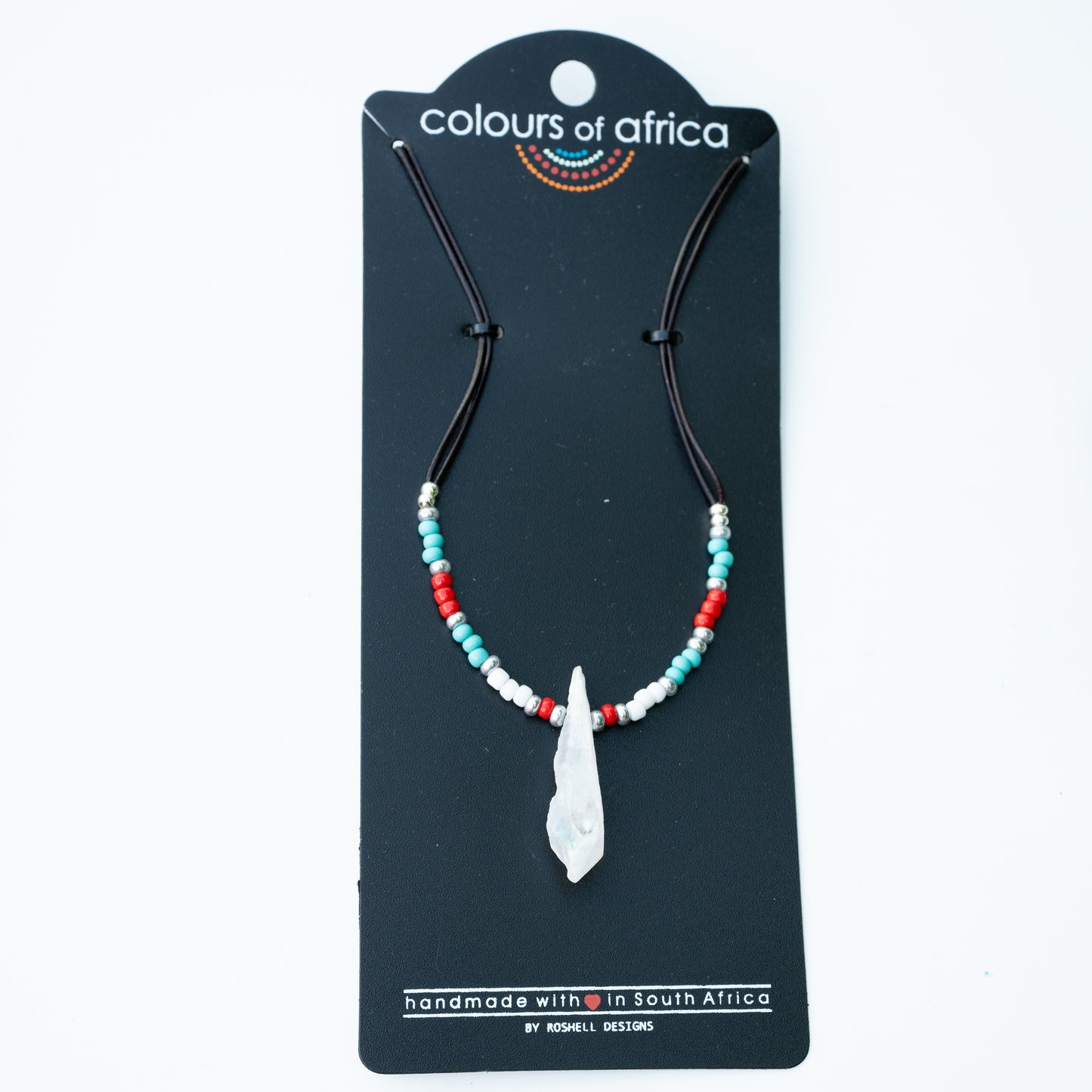 COLOURS OF AFRICA DROP NECKLACE - CORAL
