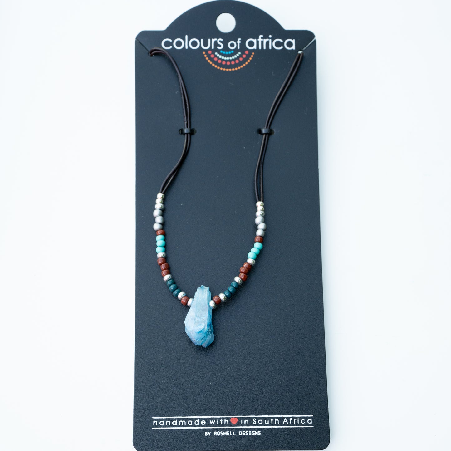 COLOURS OF AFRICA DROP NECKLACE - TURQUOISE