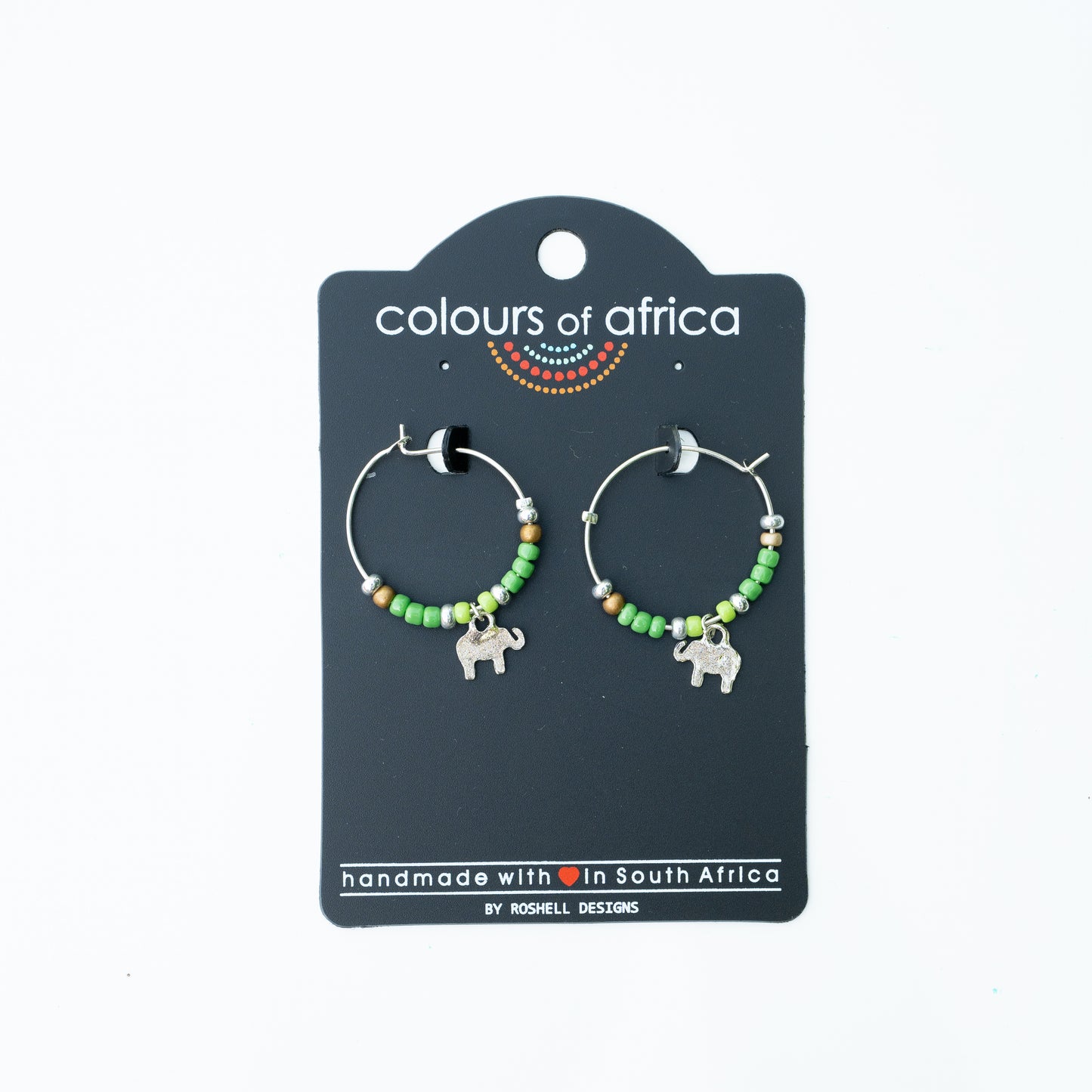 COLOURS OF AFRICA HOOP EARRING - GREEN