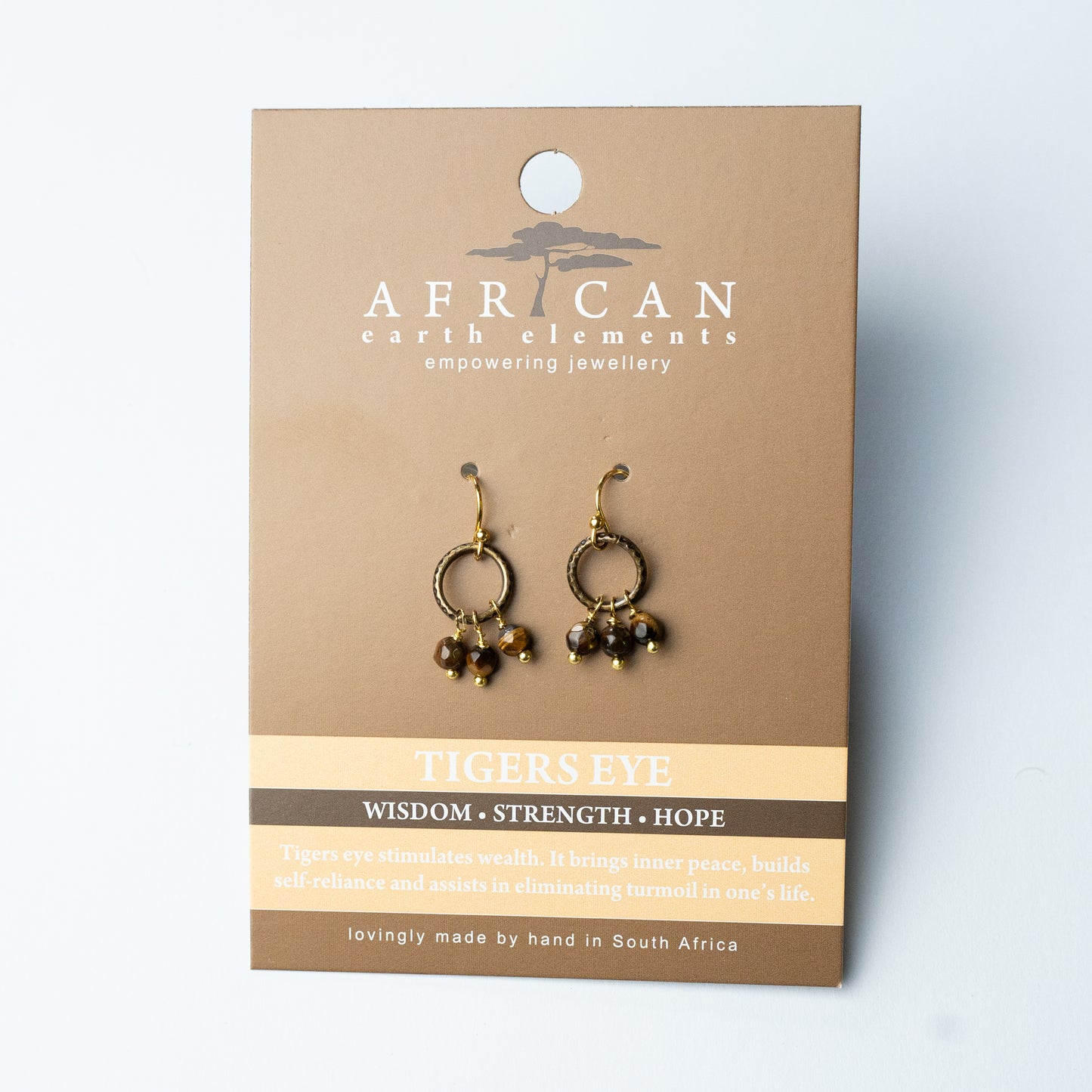 AFRICAN EARTH ELEMENTS TIGERS EYE EARRINGS