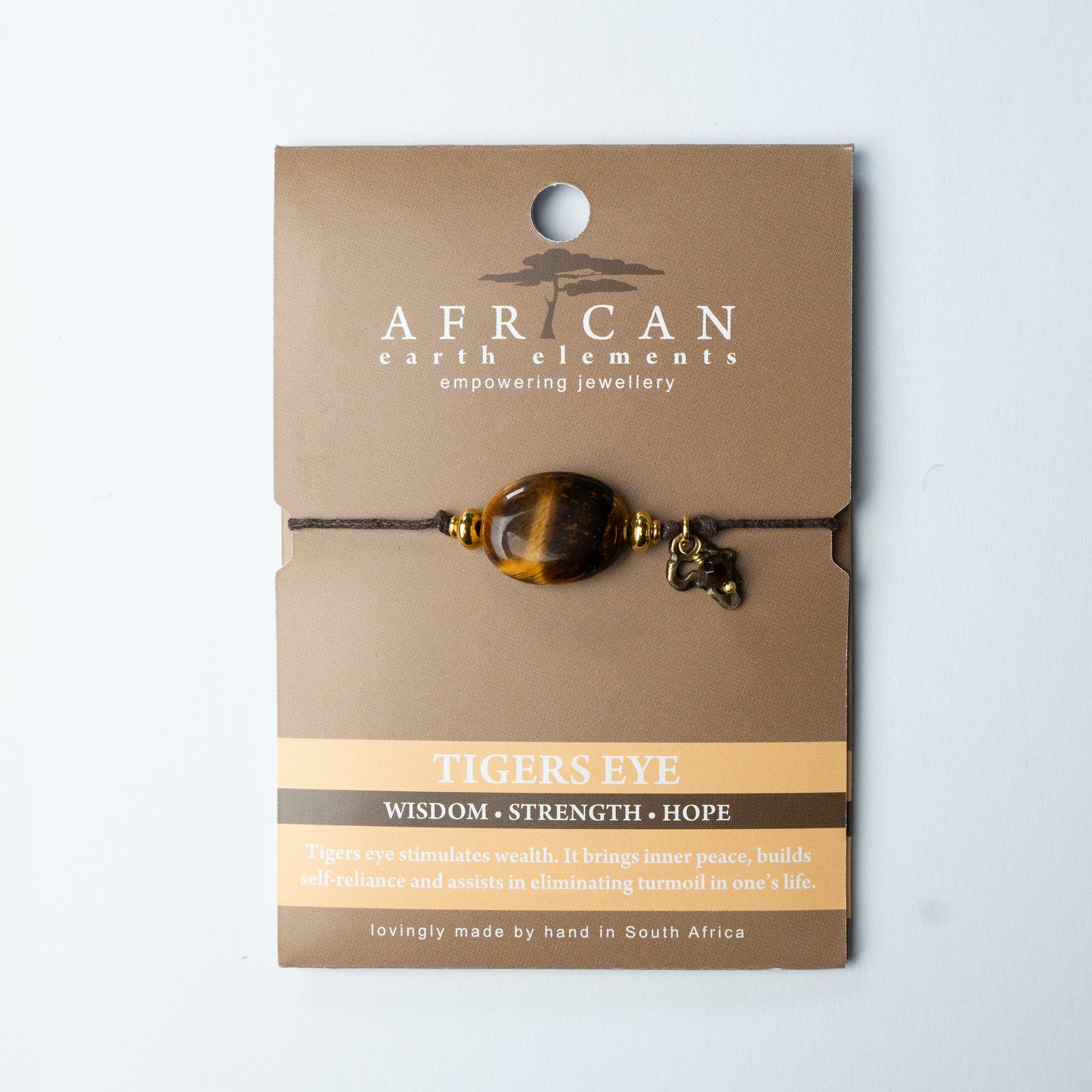 AFRICAN EARTH ELEMENTS TIGERS EYE OVAL BRACELET