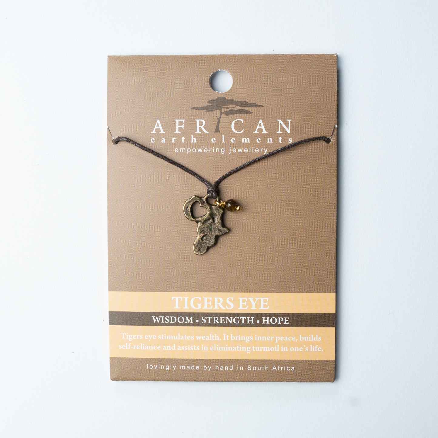 AFRICAN EARTH ELEMENTS TIGERS EYE MAP NECKLACE