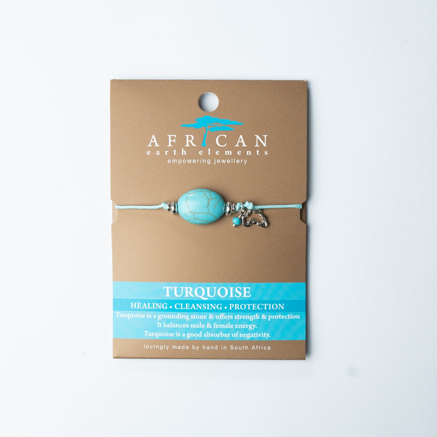 AFRICAN EARTH ELEMENTS TURQUOISE OVAL BRACELET
