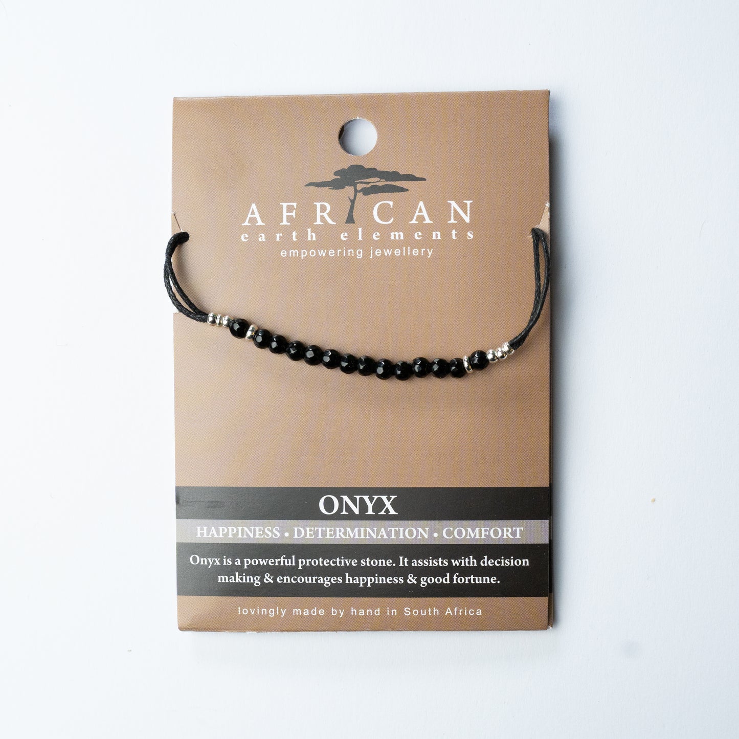 AFRICAN EARTH ELEMENTS ONYX COTTON NECKLACE