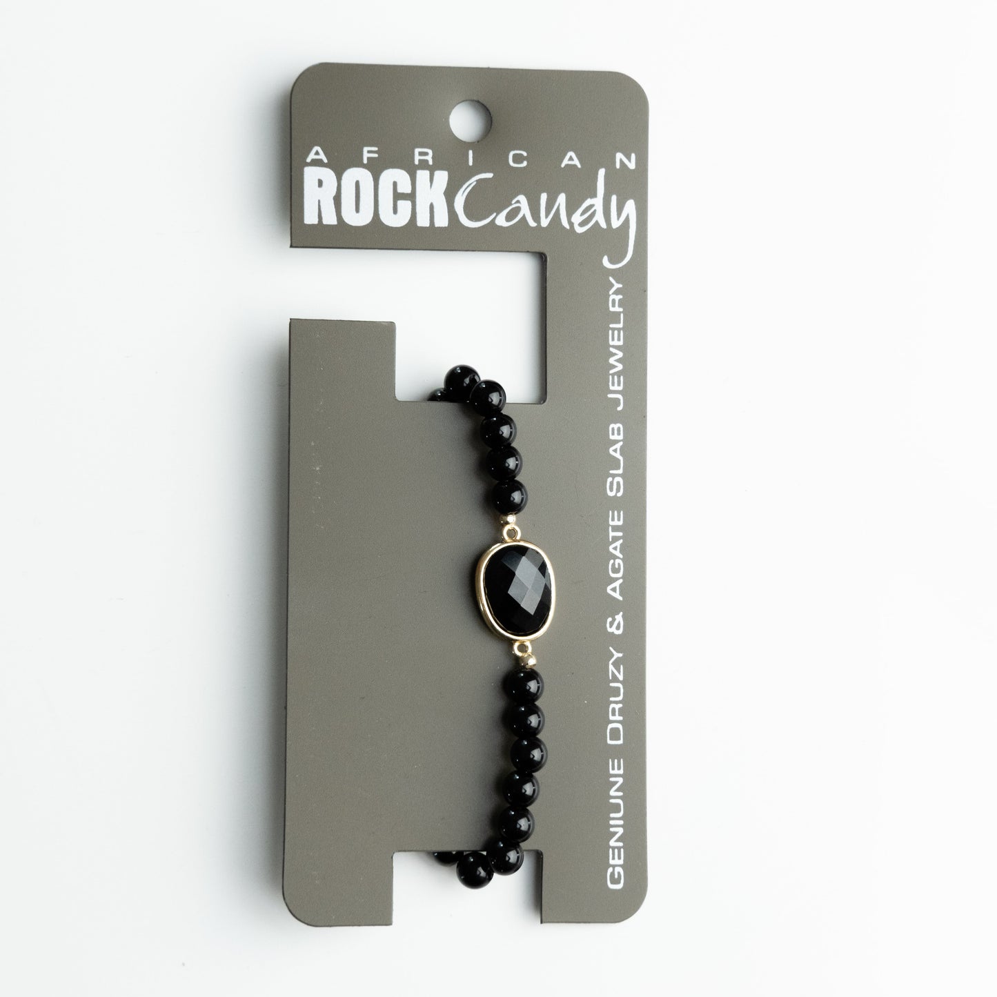 African Rock Candy Black Onyx Full Gemstone Bracelet