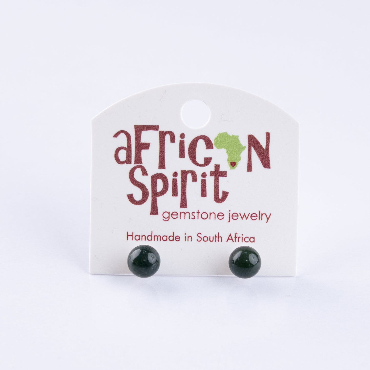 African Spirit Moss Agate Stud