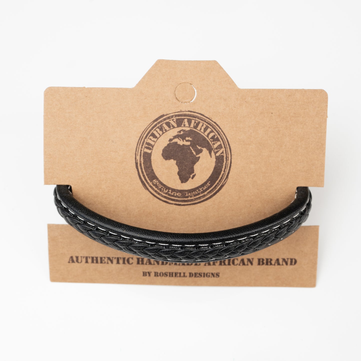 URBAN BLACK PLAITED STITCH BRACELET