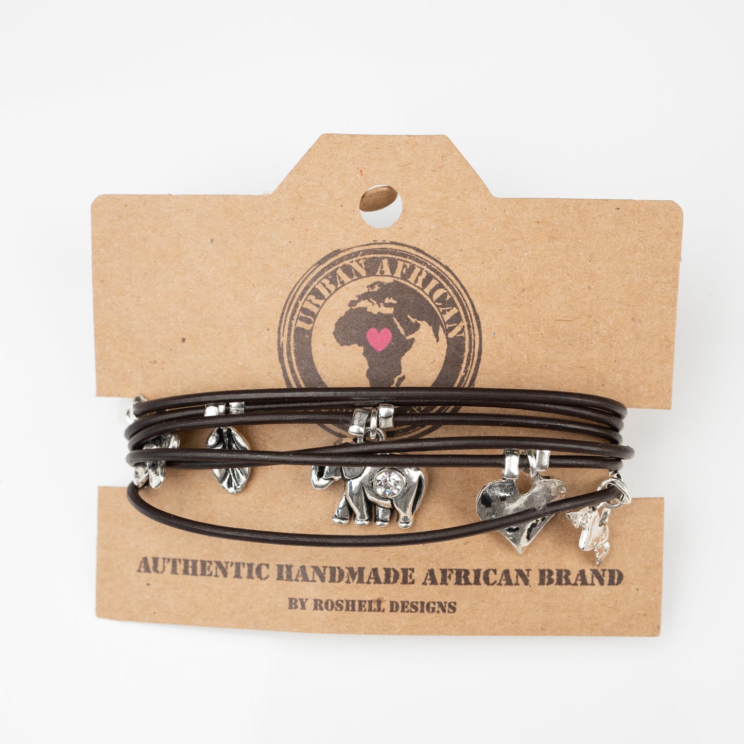 URBAN BROWN SIX STRAND CHARM BRACELET