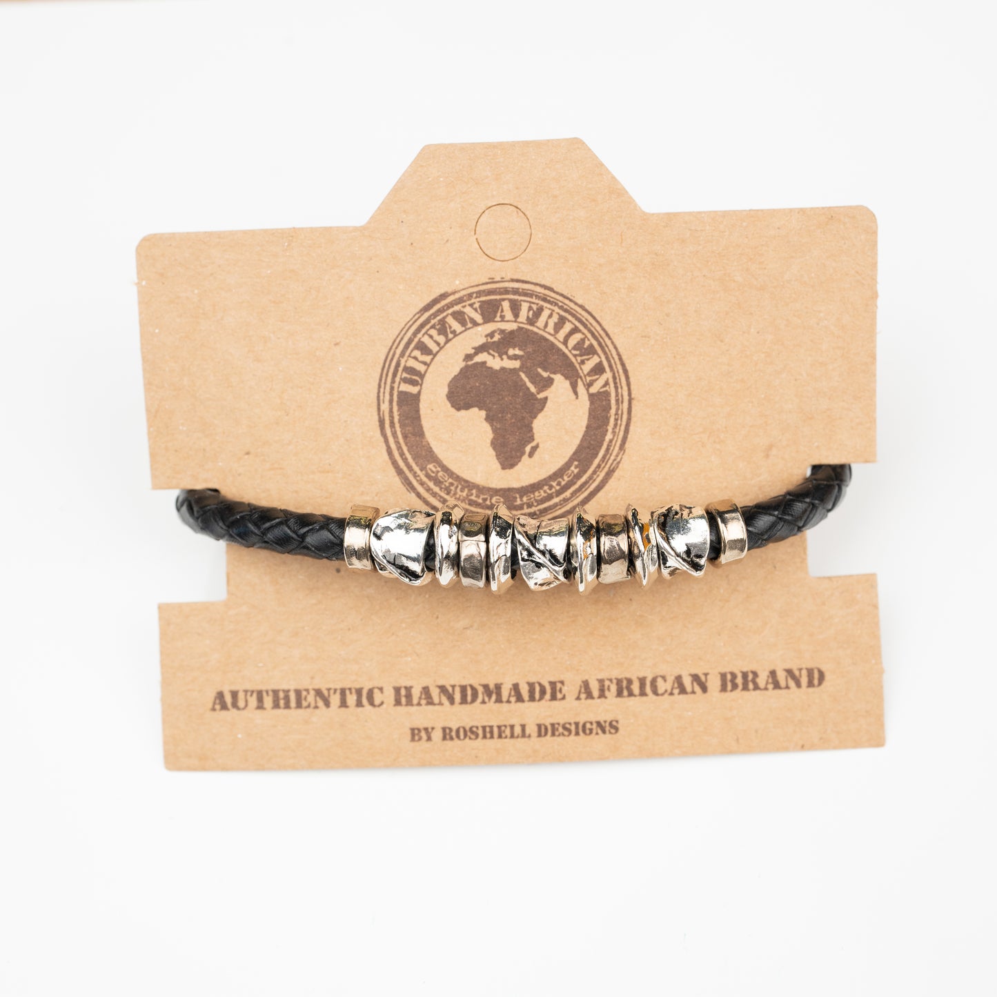 URBAN BLACK BOLO SILVER SLIDE BRACELET