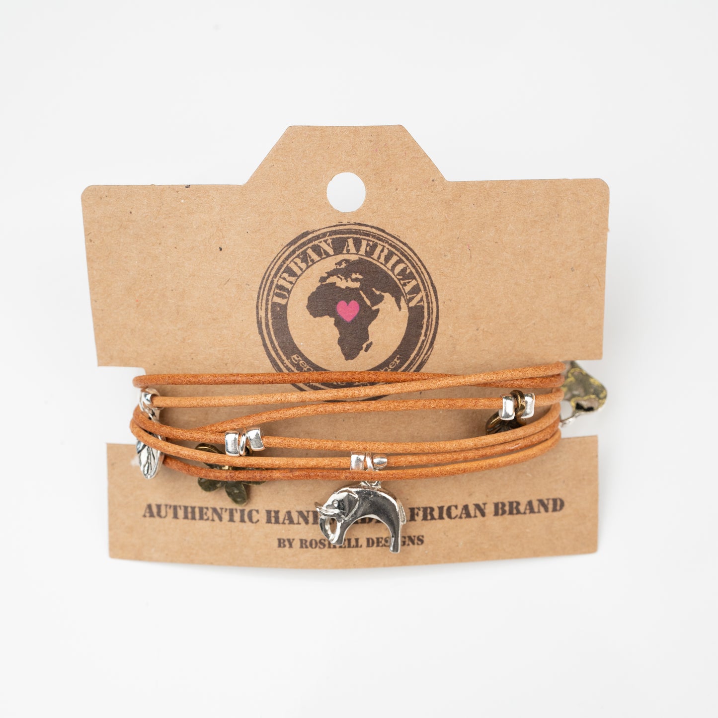 URBAN TAN SIX STRAND CHARM BRACELET