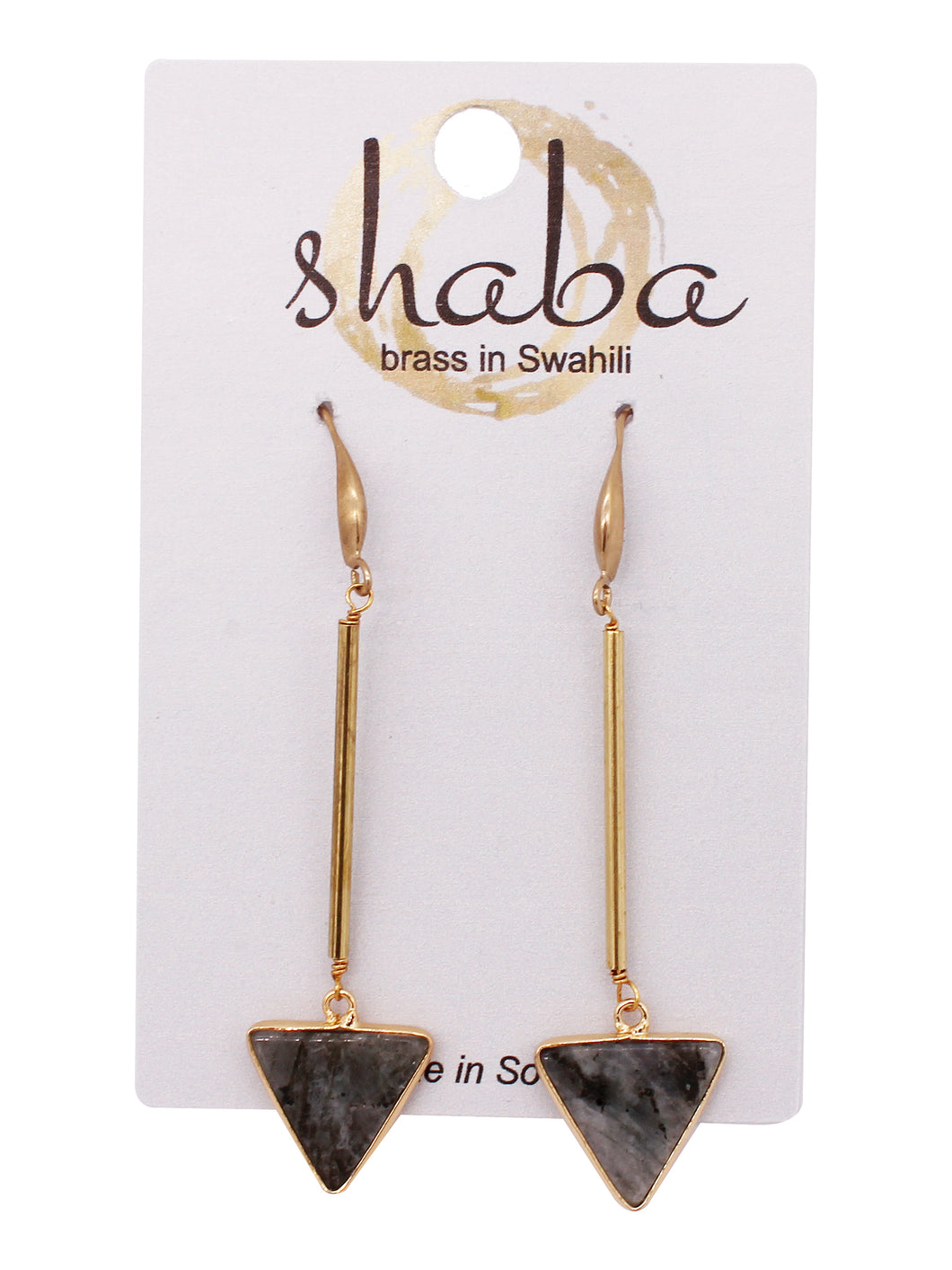 Shaba Labradorite Triangle Earrings