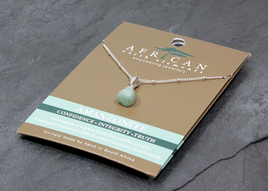 African Earth Elements Amazonite Pendant Necklace