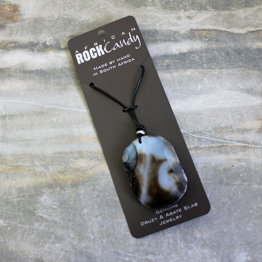 Rock Candy Black Raw Agate Necklace