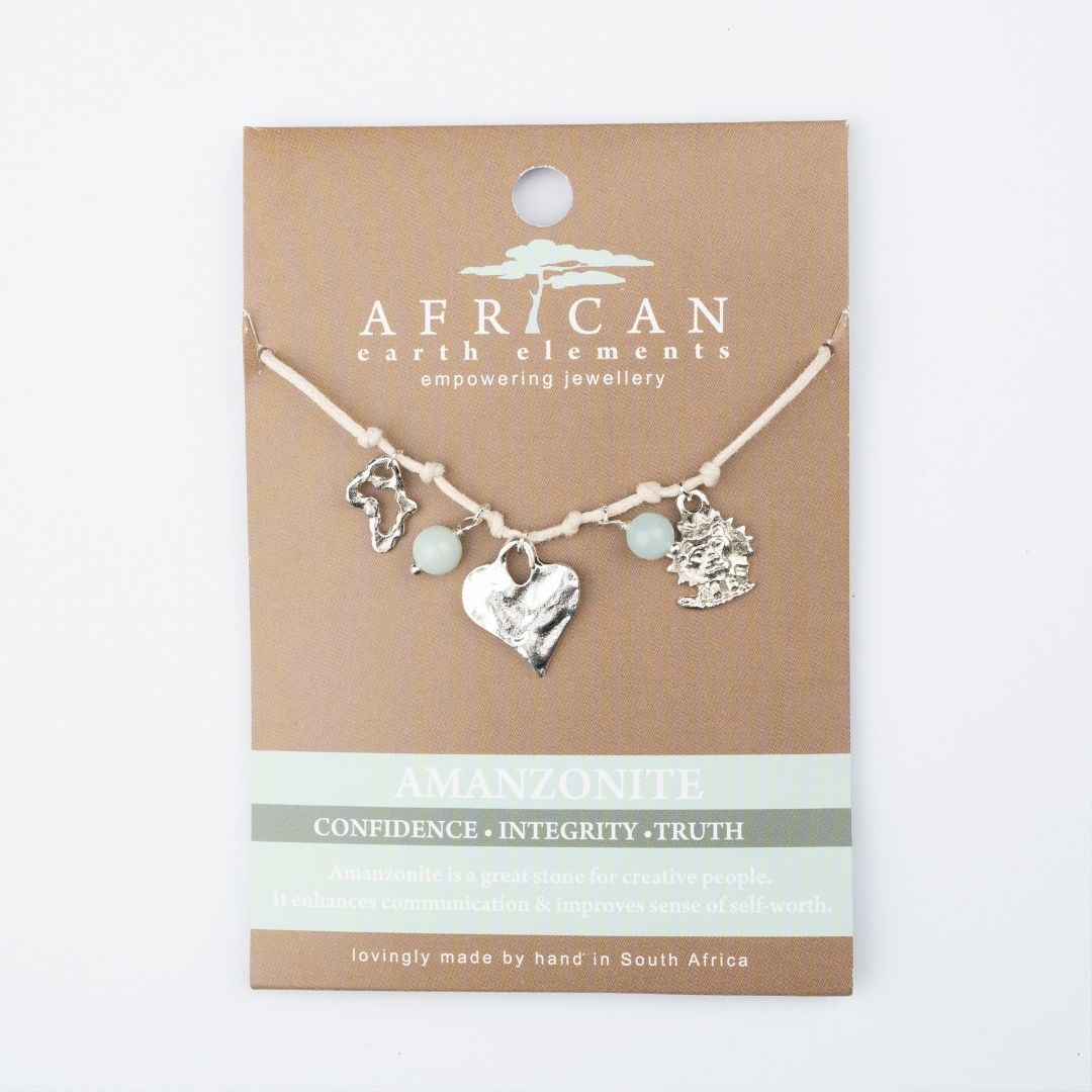 AFRICAN EARTH ELEMENTS CHARM NECKLACE - AMANZONITE