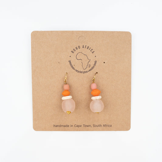 BOHO NATURAL STRAIGHT ORANGE EARRING