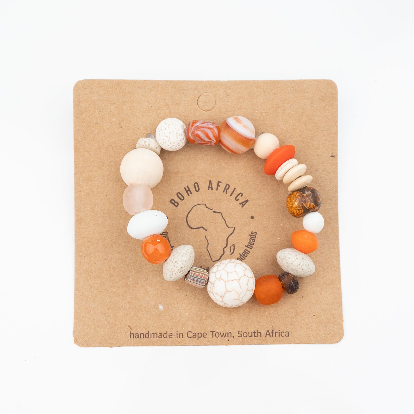 BOHO NATURAL ORANGE MIX BRACELET