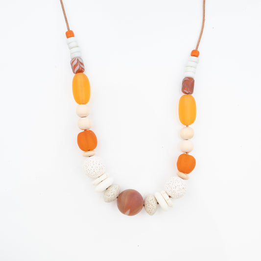 BOHO NATURAL ORANGE NECKLACE