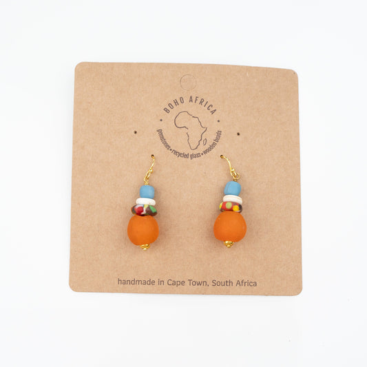 BOHO STRAIGHT ORANGE EARRING