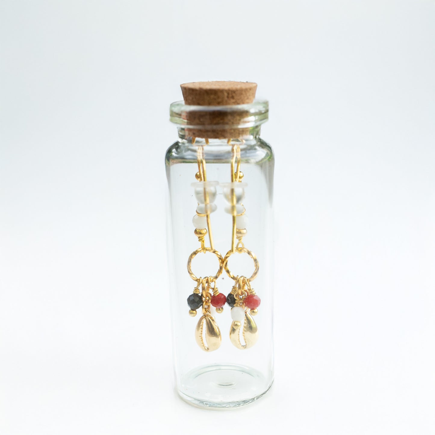 BOTTLED COWRIE SHELL CLUSTER - GOLD