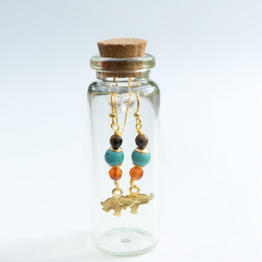 BOTTLED TURQUOISE ELEPHANT - GOLD