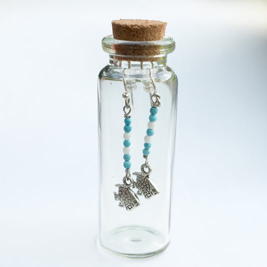 BOTTLED TURQUOISE FISH - SILVER