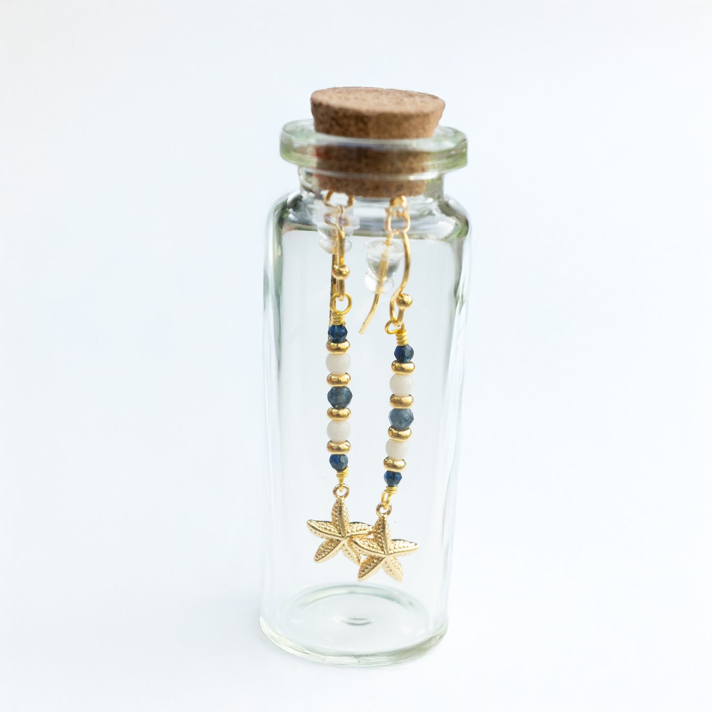 BOTTLED WHITE STARFISH - GOLD