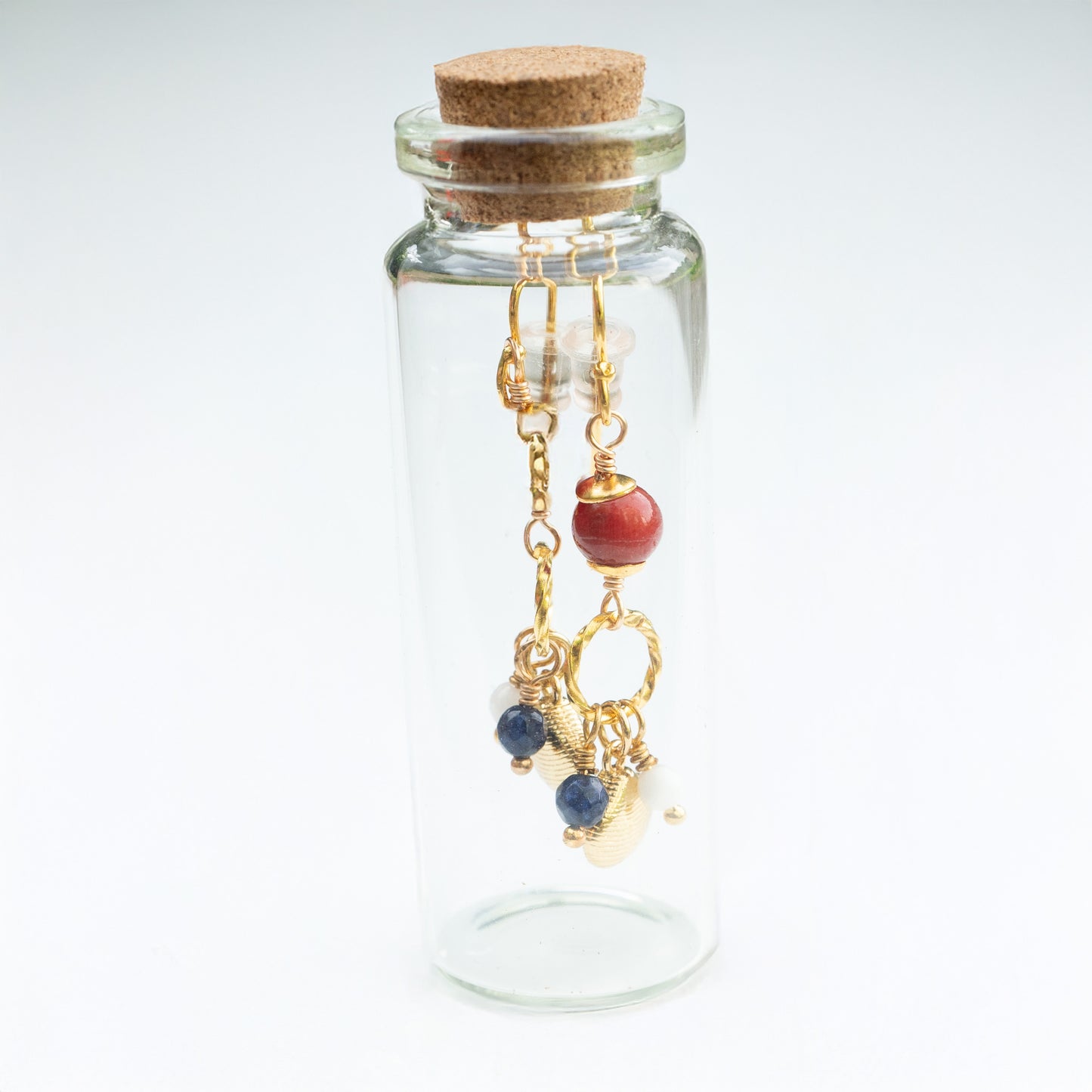 BOTTLED RED CORAL CLUSTER - GOLD