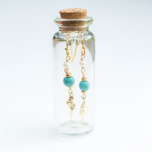 BOTTLED TURQUOISE SHELL - GOLD