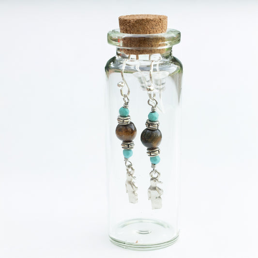 BOTTLED TIGERS EYE PENGUIN - SILVER
