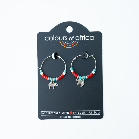 COLOURS HOOP EARRING - CORAL