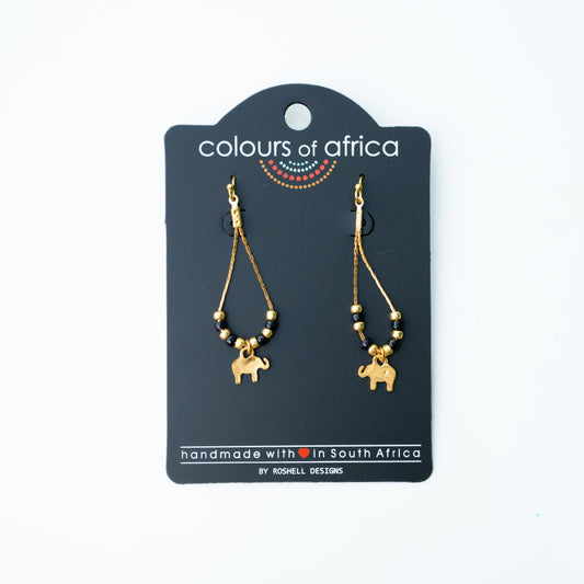 COLOURS GOLD CHAIN EARRING - BLACK