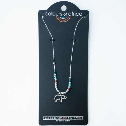 COLOURS SILVER CHAIN NECKLACE - TURQUOISE