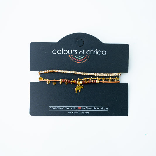 COLOURS CHAIN BRACELET - BROWN