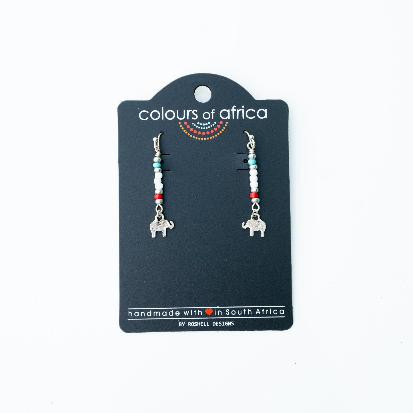 COLOURS OF AFRICA STRAIGHT EARRING - CORAL
