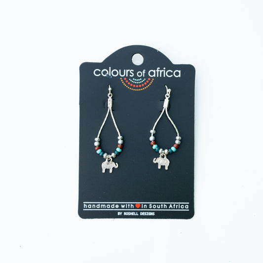 COLOUR SILVER CHAIN EARRING - TURQUOISE