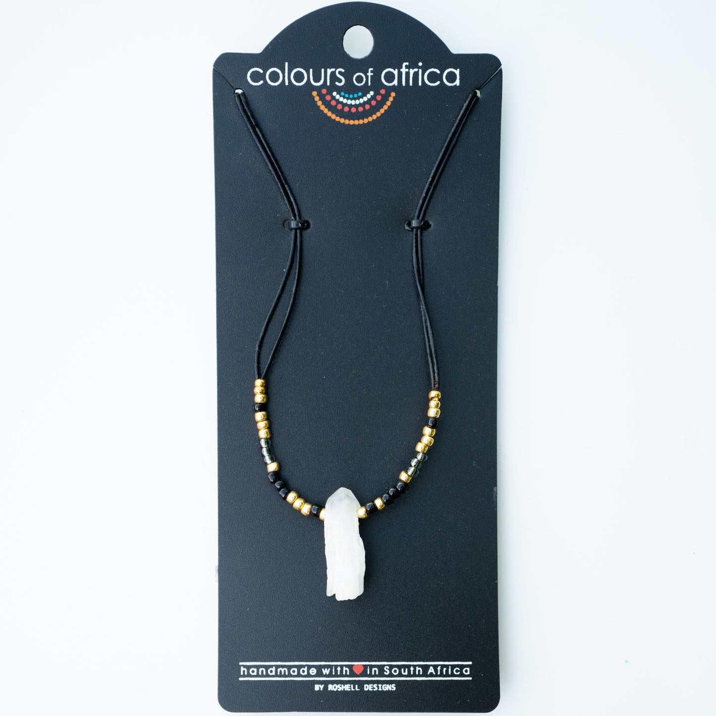 COLOURS OF AFRICA DROP NECKLACE - BLACK