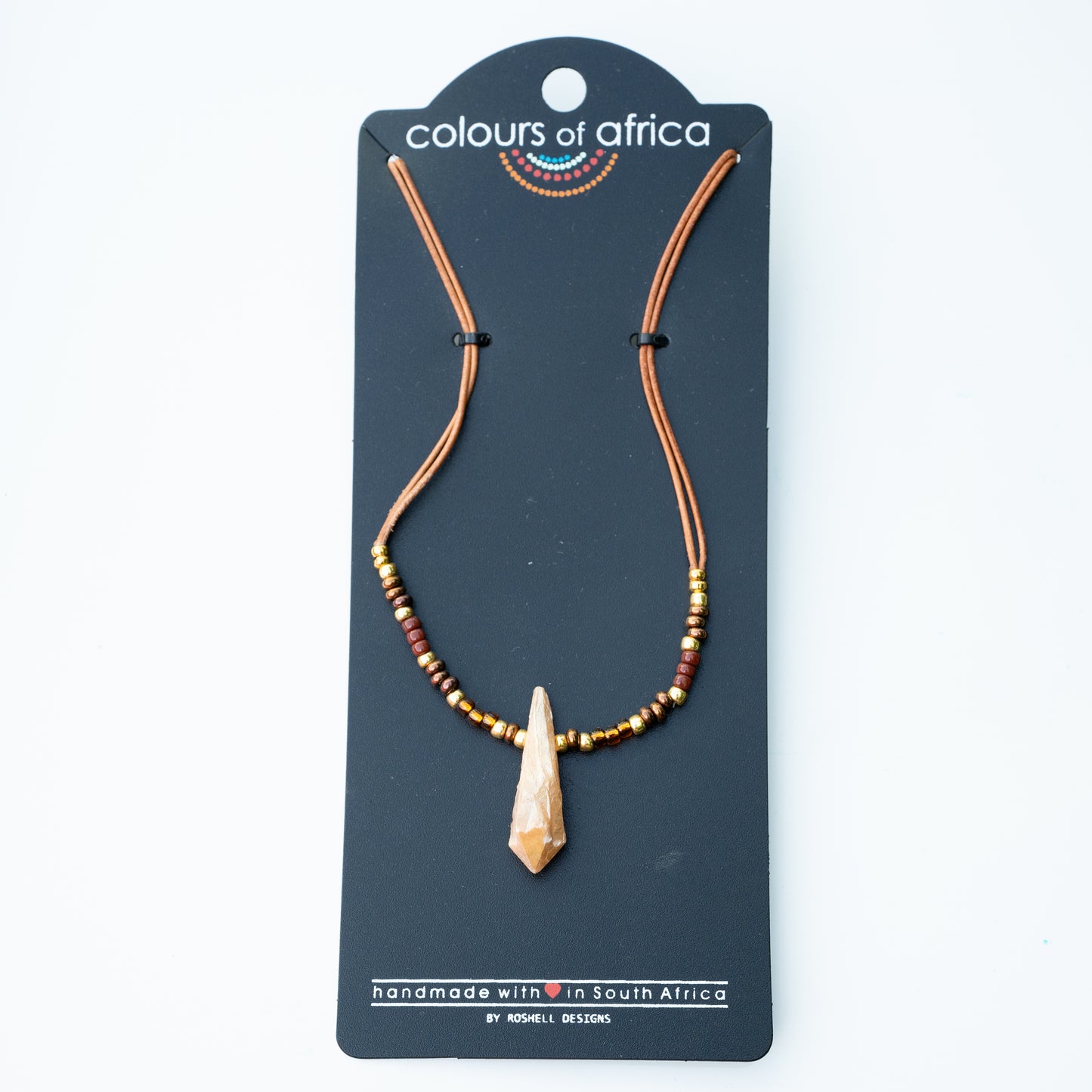 COLOURS DROP NECKLACE - BROWN