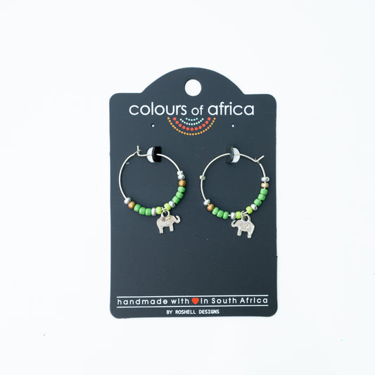 COLOURS HOOP EARRING - GREEN