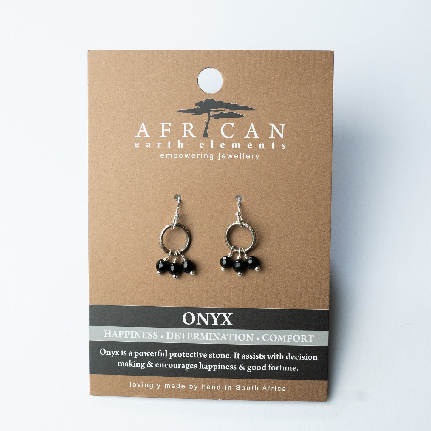 AFRICAN EARTH ELEMENTS ONYX EARRINGS