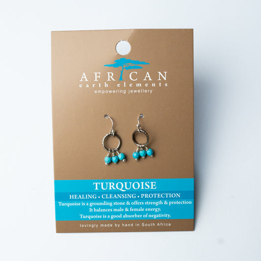 AFRICAN EARTH ELEMENTS  EARRINGS - TURQUOISE