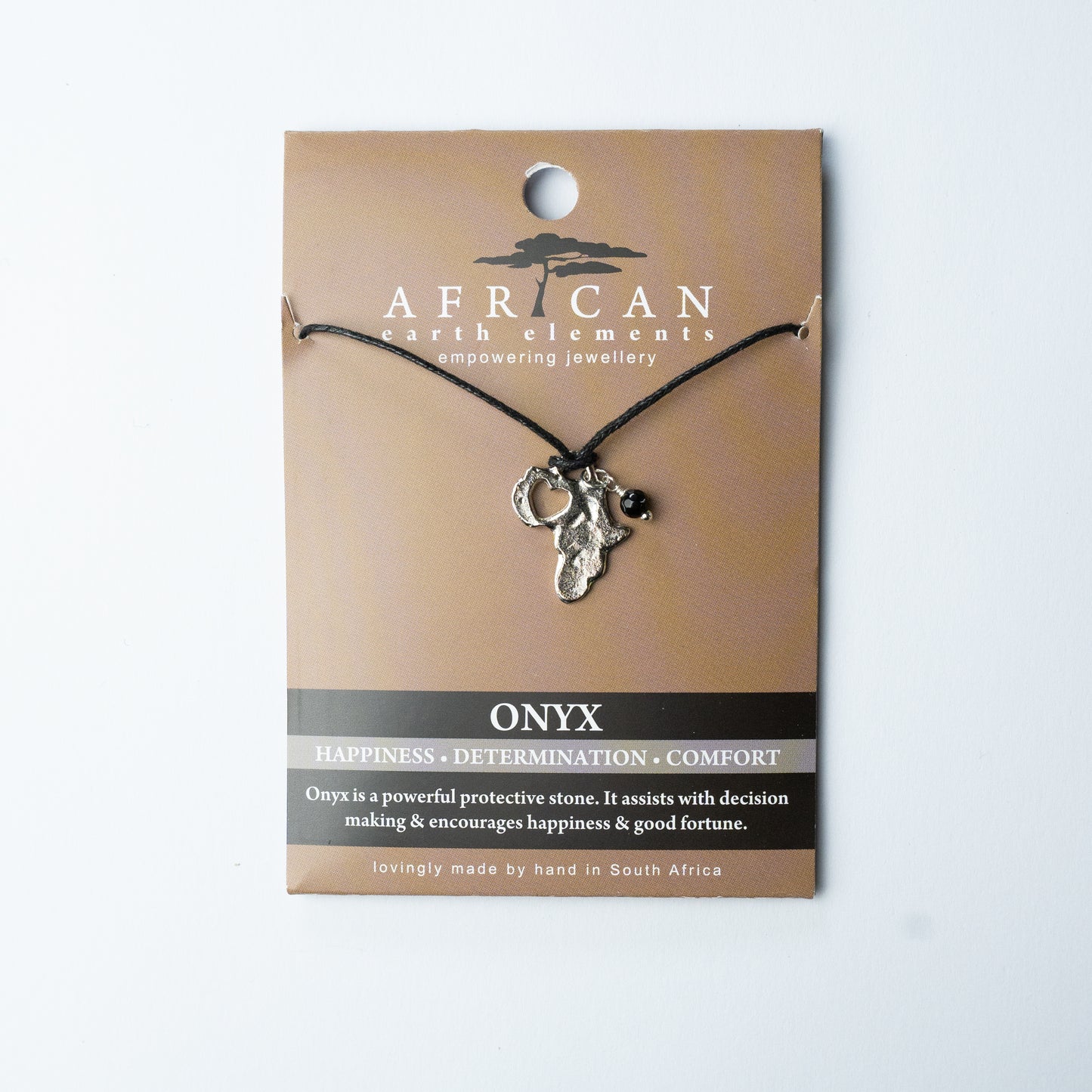 AFRICAN EARTH ELEMENTS MAP NECKLACE - ONYX