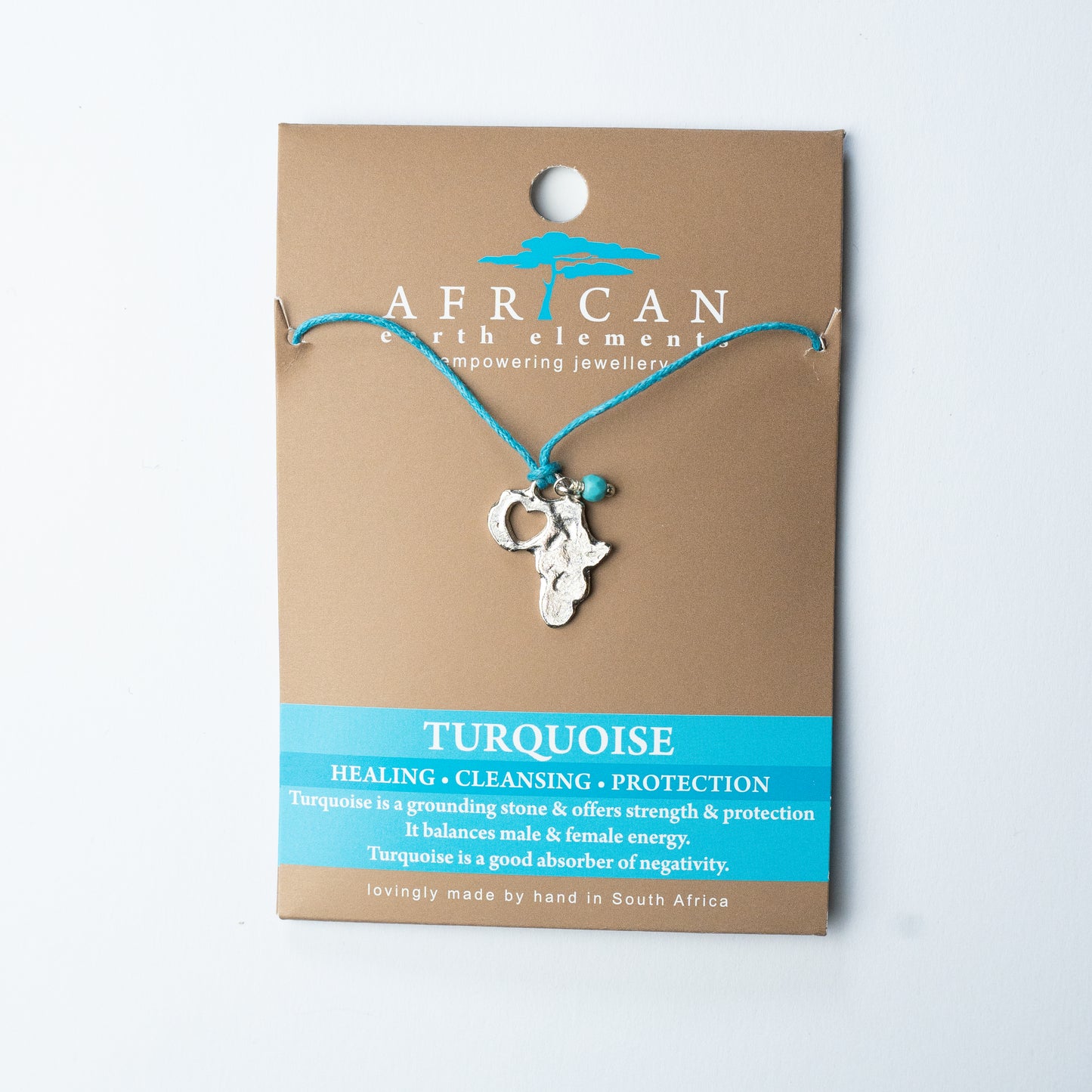 AFRICAN EARTH ELEMENTS TURQUOISE MAP NECKLACE
